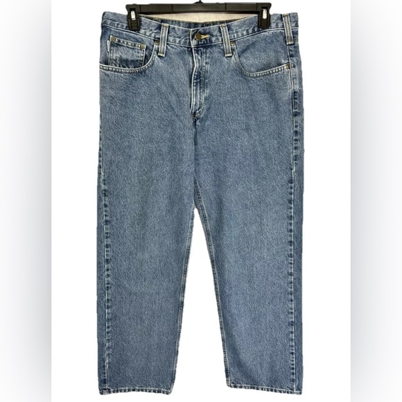 Carhartt Other - Carhartt Jeans Mens 38x30 Blue Relaxed Fit Denim Workwear 100% Cotton B460DPS